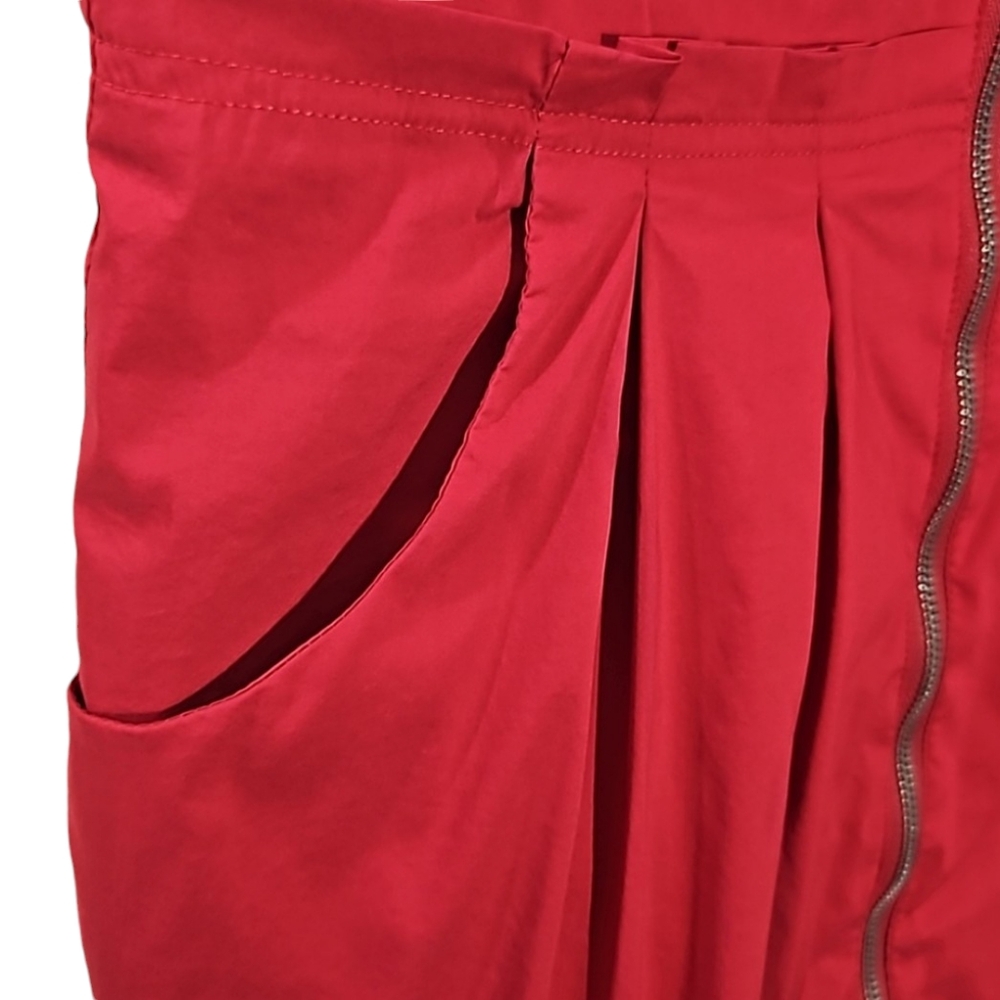 BCBGeneration Little Red Coctail Dress Cutouts Exposed Zipper Size 10 - Picture 7 of 17